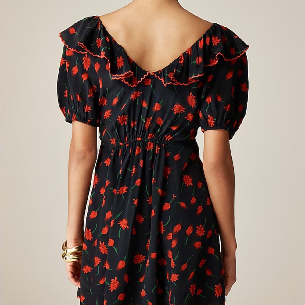 Jcrew Ruffle-collar mini dress in painted daisy print - Picture 2 of 7